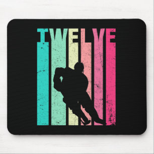 12th Birthday Retro Hockey Lovers 12 Years Old Bir Mouse Pad