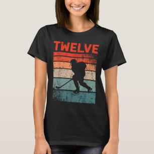 12th Birthday Retro Ice Hockey 12 Years Old Boy Gi T-Shirt