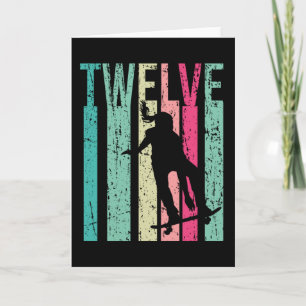 12th Birthday Skater Girl Skateboarding Skating 12 Card