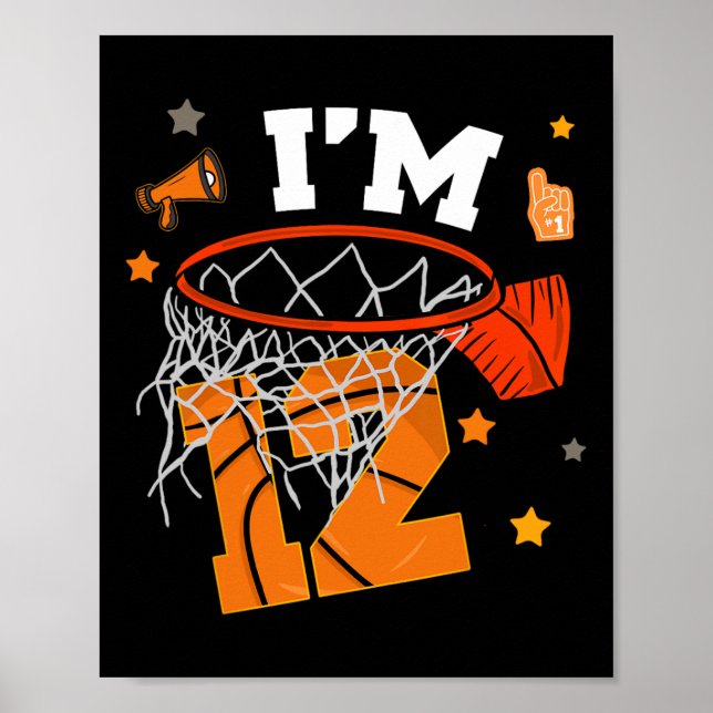 12th Birthday Sketll Boy Twelve Years 12 Yr Old Bd Poster (Front)