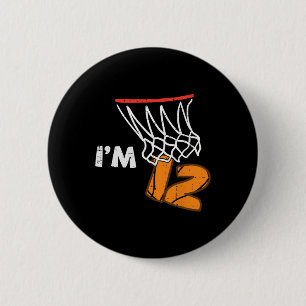 12th Birthday Sketll Im 12 Twelve Year Old Bday Bo 6 Cm Round Badge
