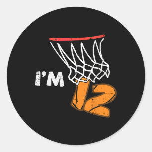 12th Birthday Sketll Im 12 Twelve Year Old Bday Bo Classic Round Sticker