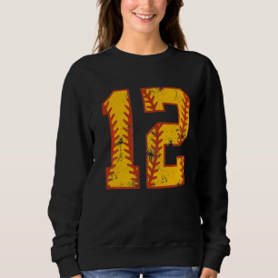 12th Birthday Softball Bdy 12 Year Old Girl Sweatshirt