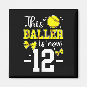 12th Birthday Softll Girl Twelve Year Old Softll P Magnet