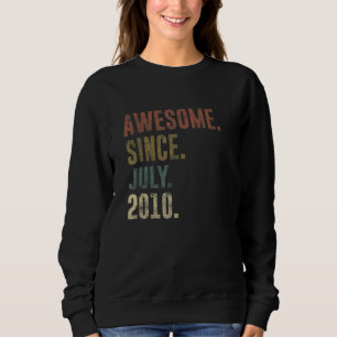 12th Birthday Vintage Awesome Since July 2010 Sweatshirt