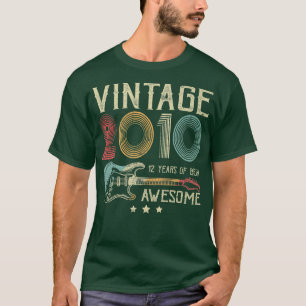 12th Birthday Womens Mens Vintage Awesome 2010 Gui T-Shirt
