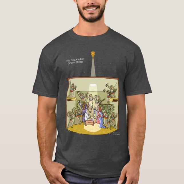 12th Day of Christmas (12 Drummers) T Shirt (Front)