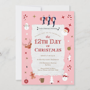 12th Day of Christmas Vintage Twelfth Night Party Invitation