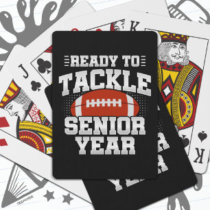 12th Grade Football Ready To Tackle Back to School Playing Cards