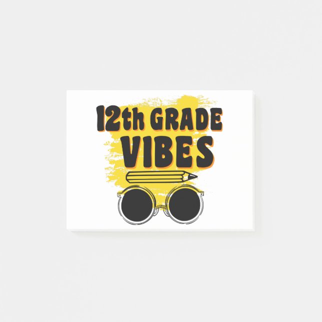 12th Grade Vibes Shirt Back To School First Day Post-it Notes (Front)