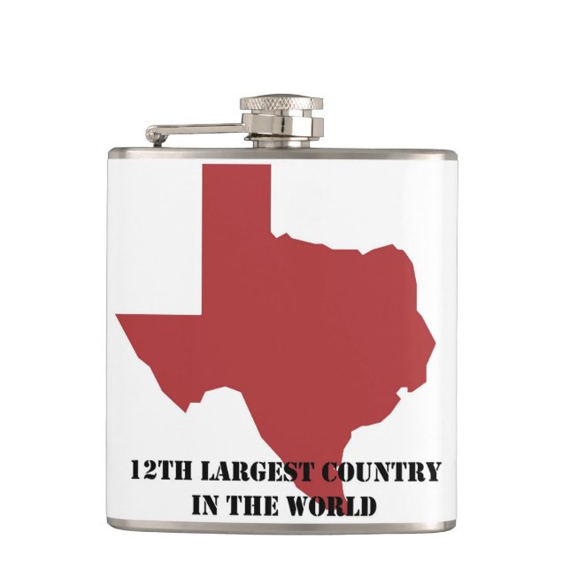 12th Largest Country Texas Flask (Front)