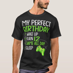 12th Perfect Birthday Boys Gaming 12 Years Old Gif T-Shirt