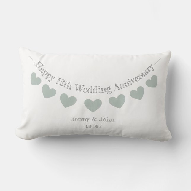 12th/ silk Wedding Anniversary cushion (Front)