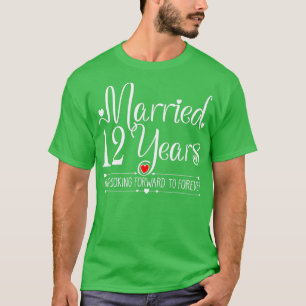 12th Wedding Anniversary for Her Couples  12 Years T-Shirt