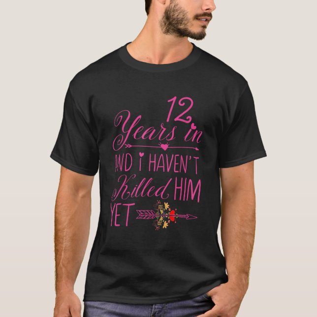 12th Wedding Anniversary Gifts for Her Married 12  T-Shirt (Front)