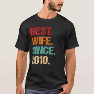 12th Wedding Anniversary Retro Best Wife Since 201 T-Shirt