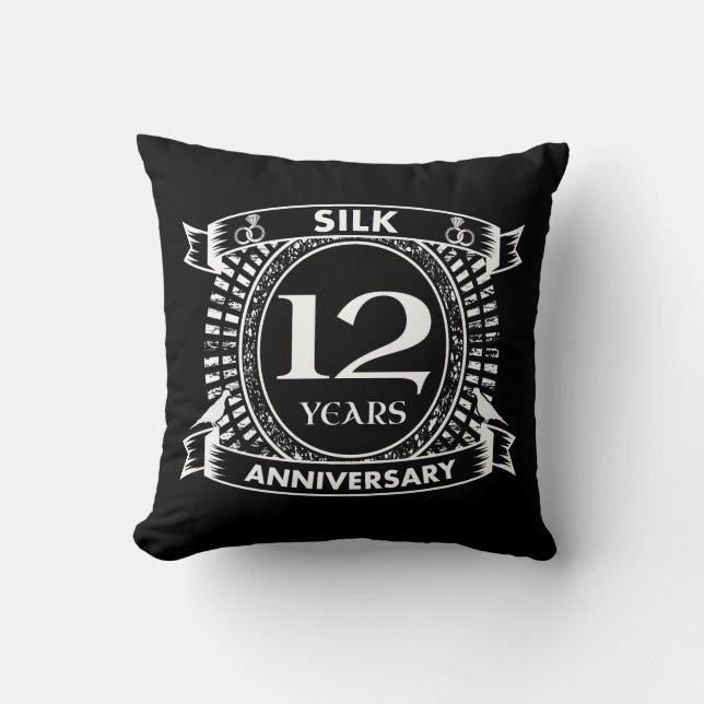 12TH wedding anniversary silk Cushion (Front)