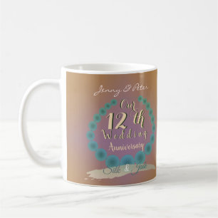 12th Wedding Anniversary Silk & Jade Coffee Mug