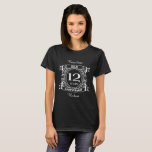 12TH wedding anniversary silk T-Shirt<br><div class="desc">Your twelfth wedding anniversary has the traditional gift is silk. This crest style design is a romantic design for couples celebrating 12 years of marriage. If you would like any help customising this design please contact me,  their is an ask this designer button,  just below this text.</div>