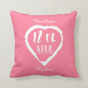 12th wedding anniversary silk traditional cushion