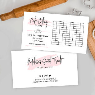 12x18" Sheet Wedding Cake Cutting Guide 2x1 Slices Enclosure Card