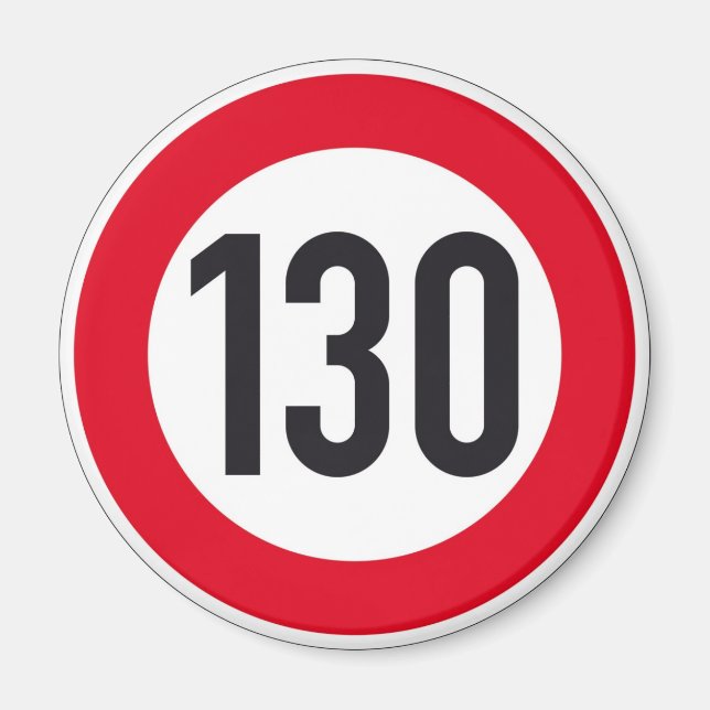 130 kph Autobahn Highway Sign Magnet (Front)