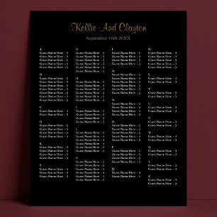 130 Simple Black Wedding Seating Chart