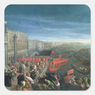131-0057978/1 Riva degli Schiavoni, Venice Square Sticker