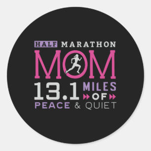131 Half Marathon Mum Running Mummy Runner Classic Round Sticker