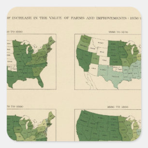 133 Increase value of farms 1850-1900 Square Sticker