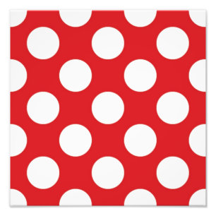 136 RED WHITE POLKA DOTS POLKADOT PATTERN BACKGROU PHOTO PRINT