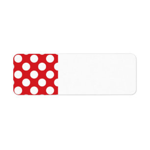 136 RED WHITE POLKA DOTS POLKADOT PATTERN BACKGROU RETURN ADDRESS LABEL