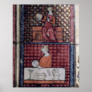 137-0011409/1 Seated woman with a dove and a man c Poster