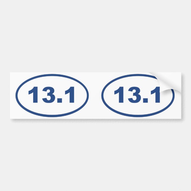 13.1 blue oval bumper sticker (Front)