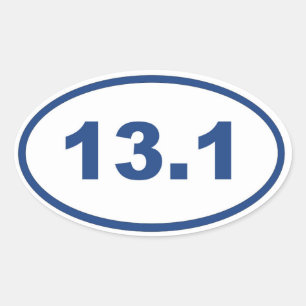 13.1 blue oval sticker