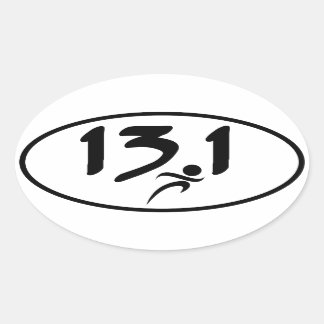 13.1 half-marathon oval sticker