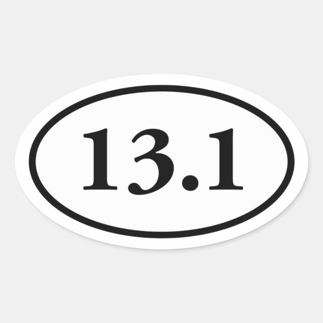 13.1 Half Marathon Oval Sticker (Front)