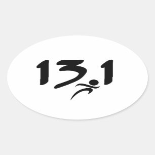 13.1 half-marathon oval sticker