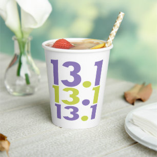 13.1 half marathon paper cups