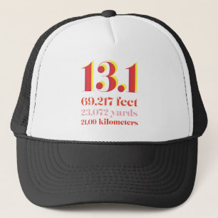 13.1 Half Marathon Race Distance Bold Text Trucker Hat