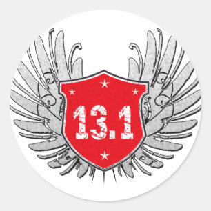 13.1 Half-Marathon Shield Classic Round Sticker
