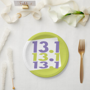 13.1 half marathon themed paper plate