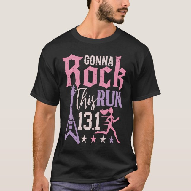 13 1 Half Marathon  Women Runner Rock Running Athl T-Shirt (Front)