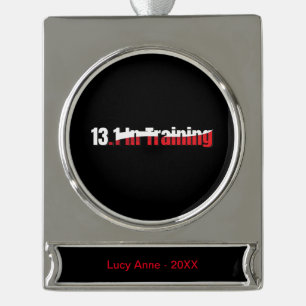 13.1 in Training Abstract Half-Marathon Running Silver Plated Banner Ornament