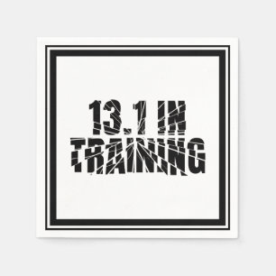 13.1 In Training Half Marathon Runner Broken Glass Napkin