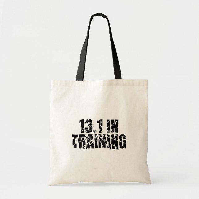 13.1 In Training Half Marathon Runner Broken Glass Tote Bag (Front)