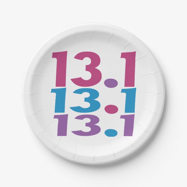 13.1 Marathoner - Half-Marathon Runner themed Paper Plate (Front)