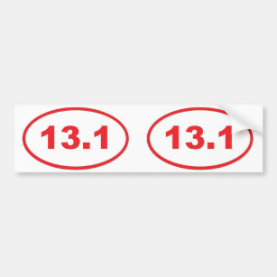 13.1 red bumper sticker