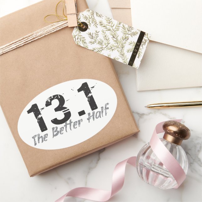 13.1 The Better Half - Half Marathon Runner Oval Sticker (Gifting)