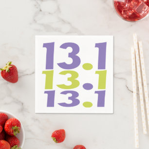 13.1 typography half marathon themed Paper Napkins